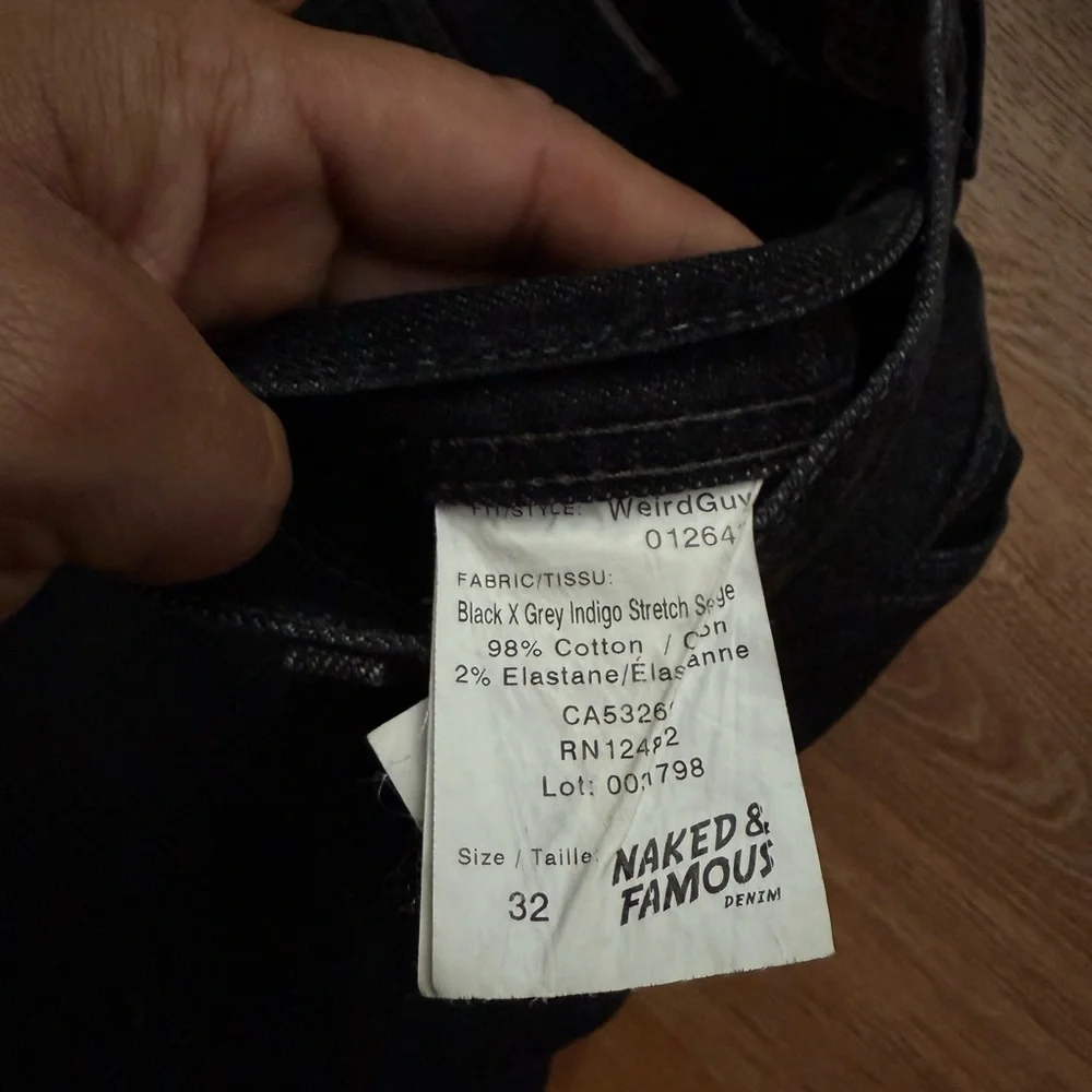 Naked & Famous Denim Slim Straight Black Jeans